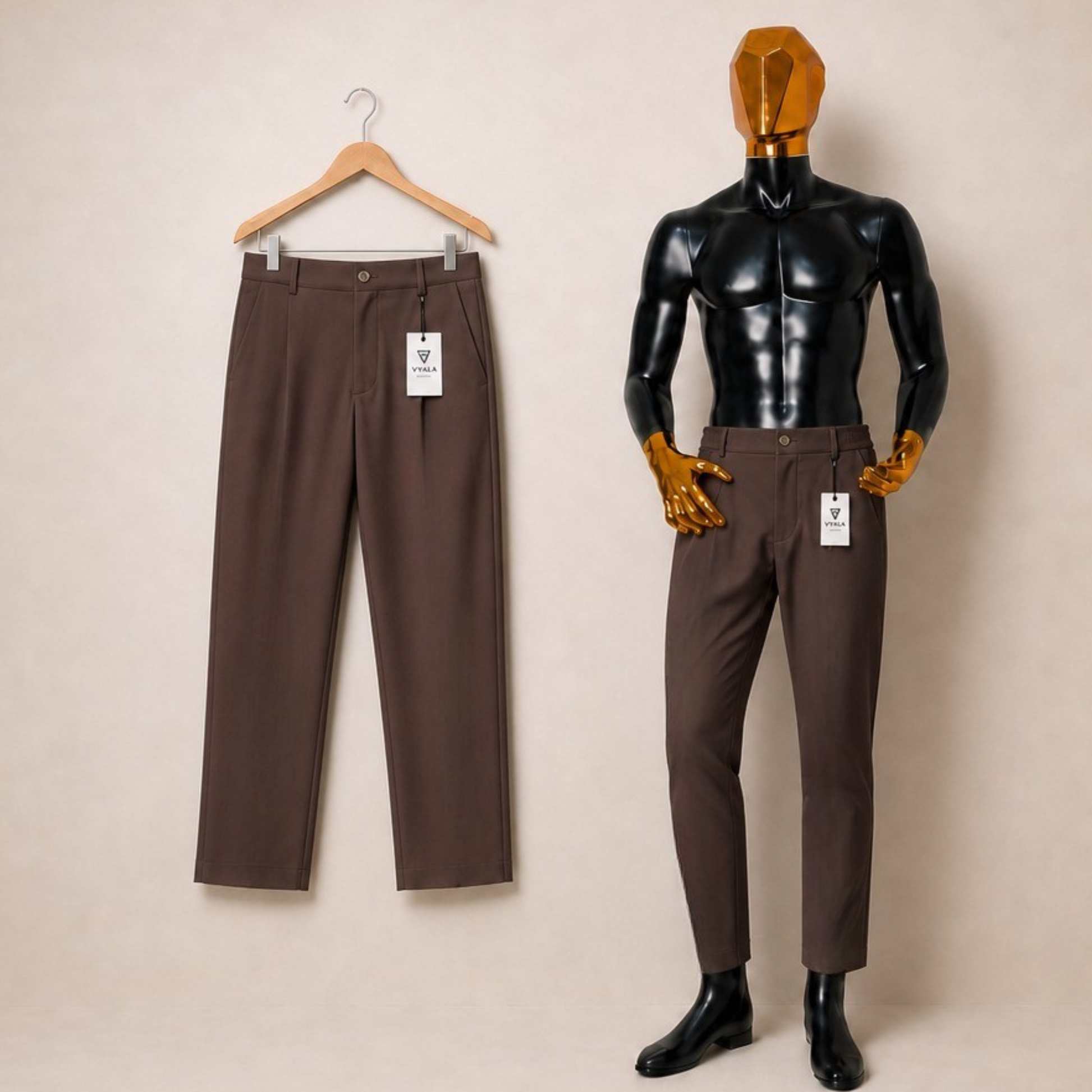 Pantalon Crêpe Carla Marron