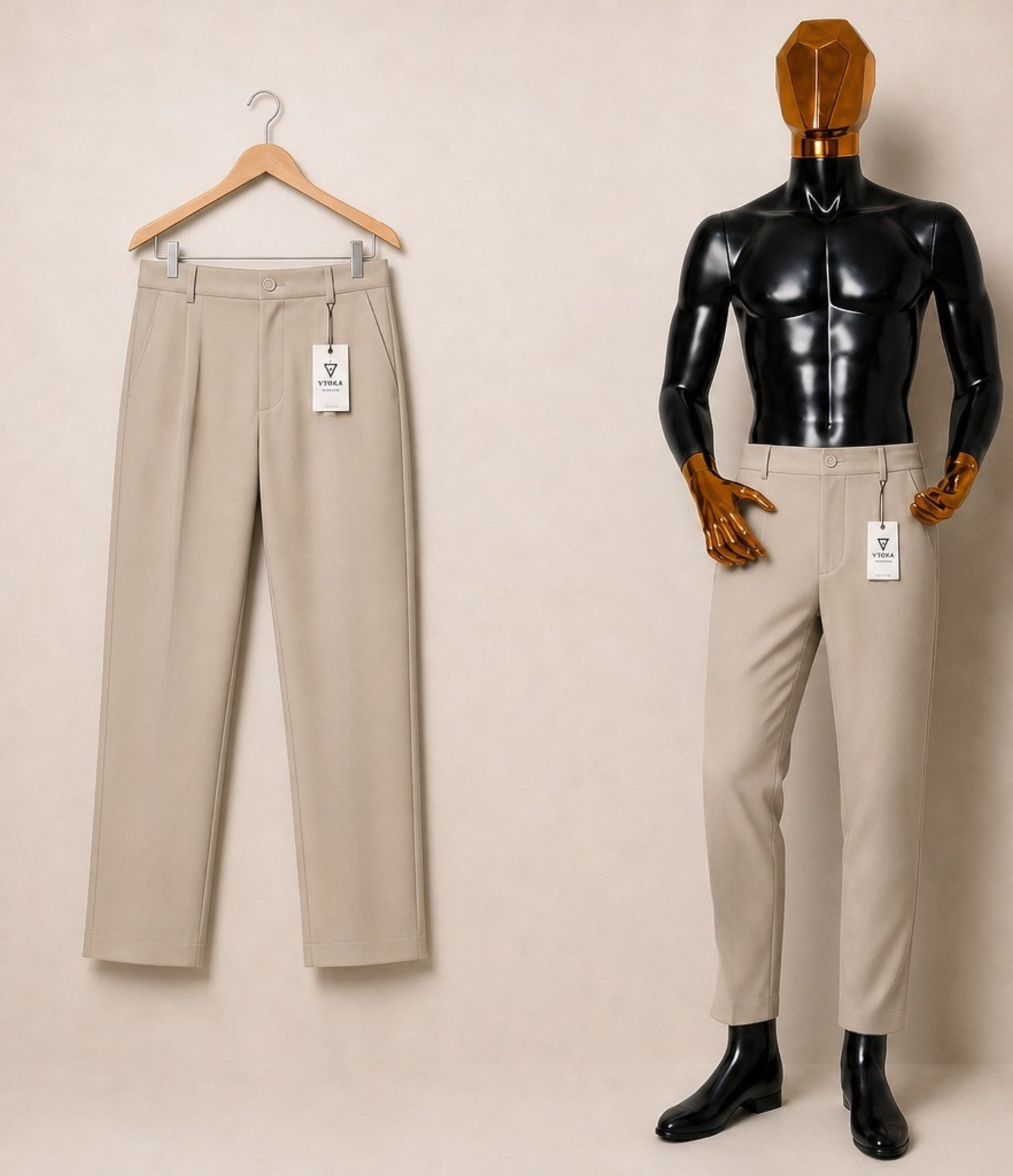 Pantalon Crêpe Carla Beige