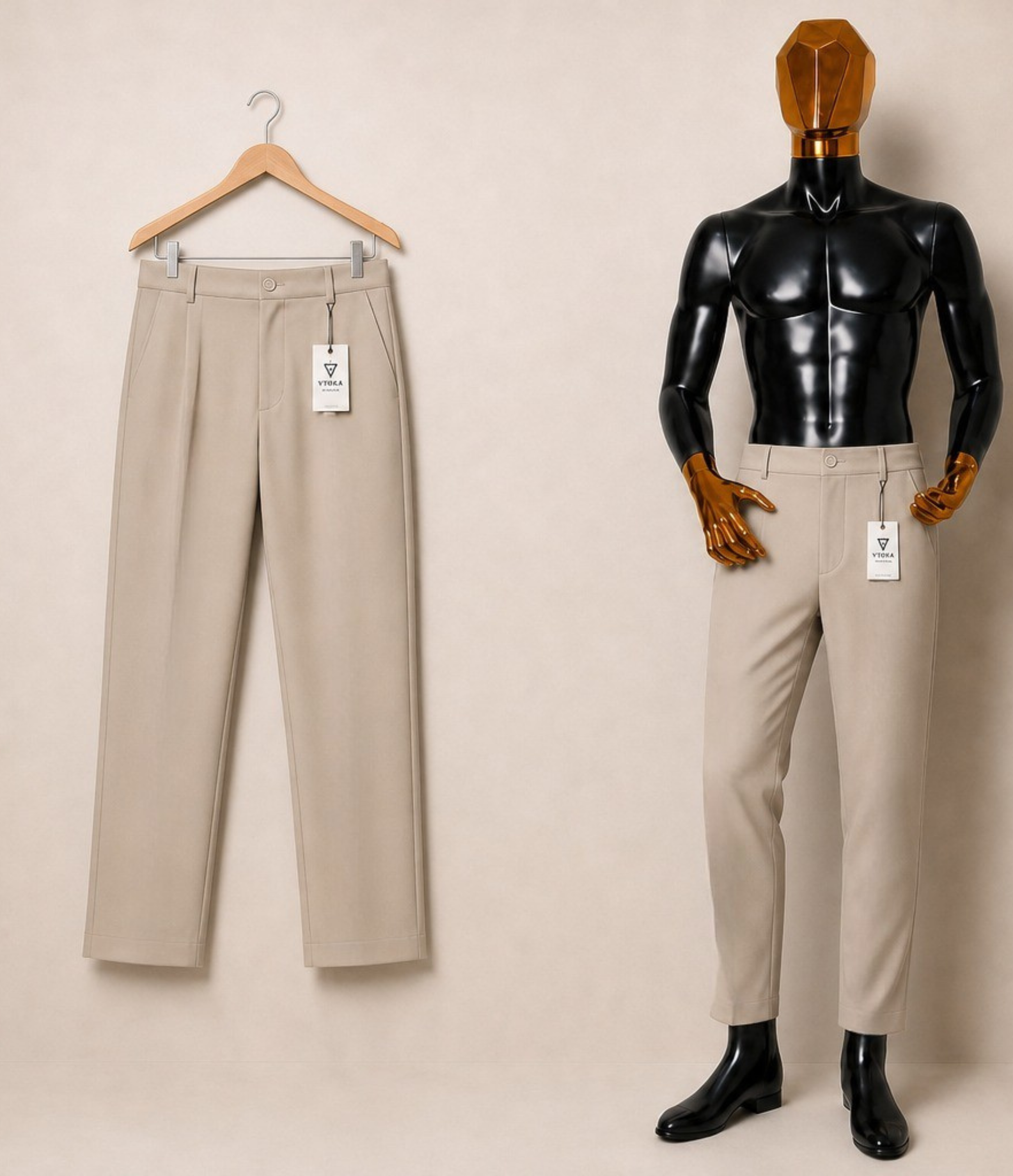 Pantalon Crêpe Carla Beige
