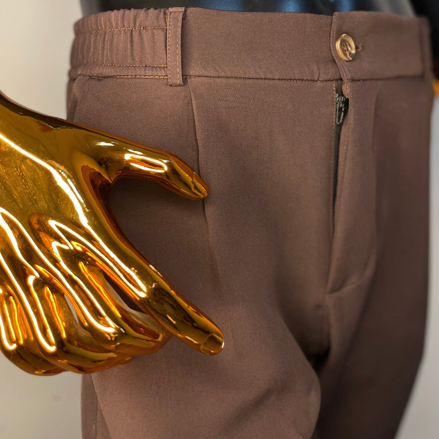 Pantalon Crêpe Carla Marron